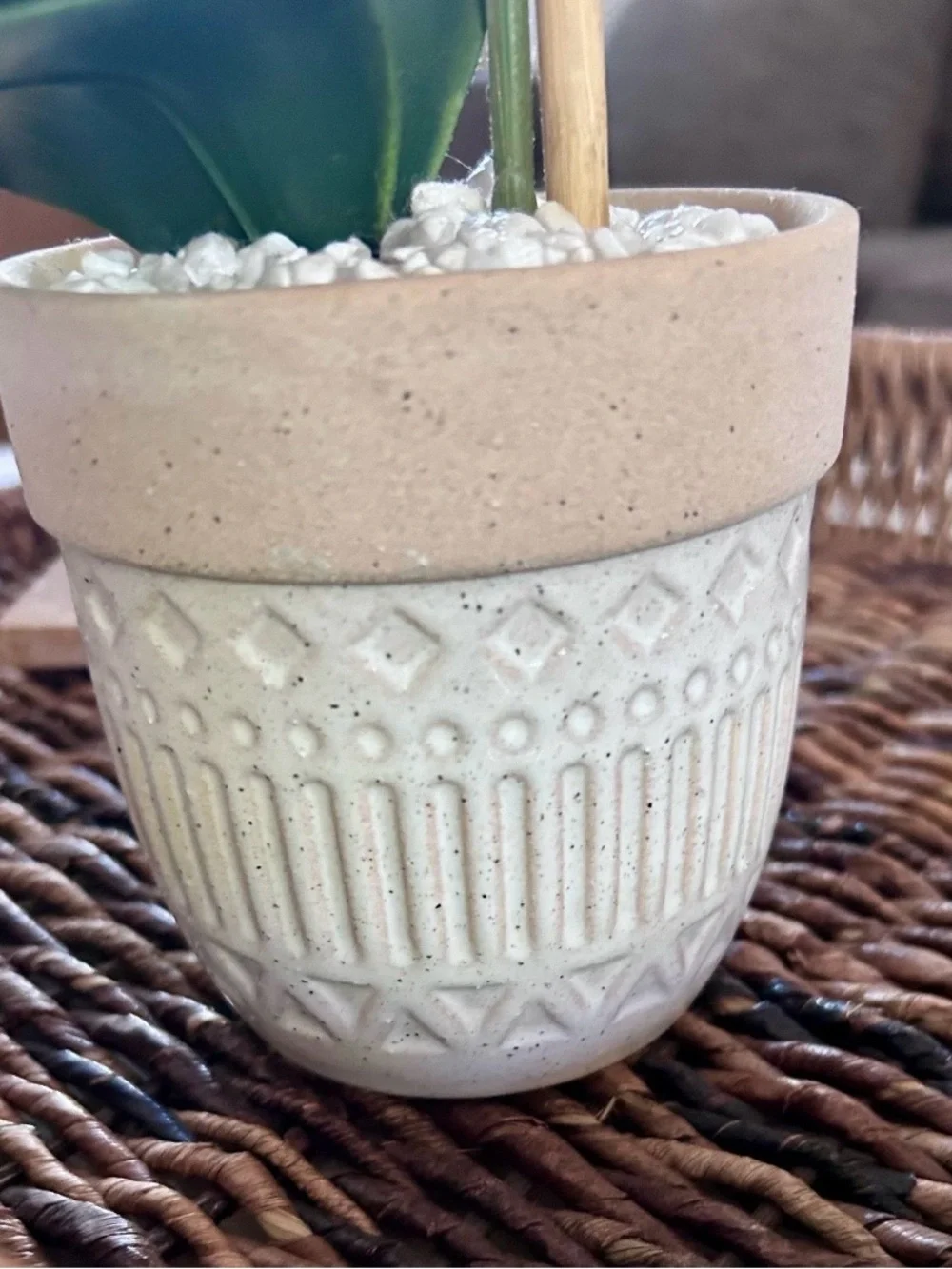 Artificial Phalaenopsis Moth Orchids In Decorative White Pot